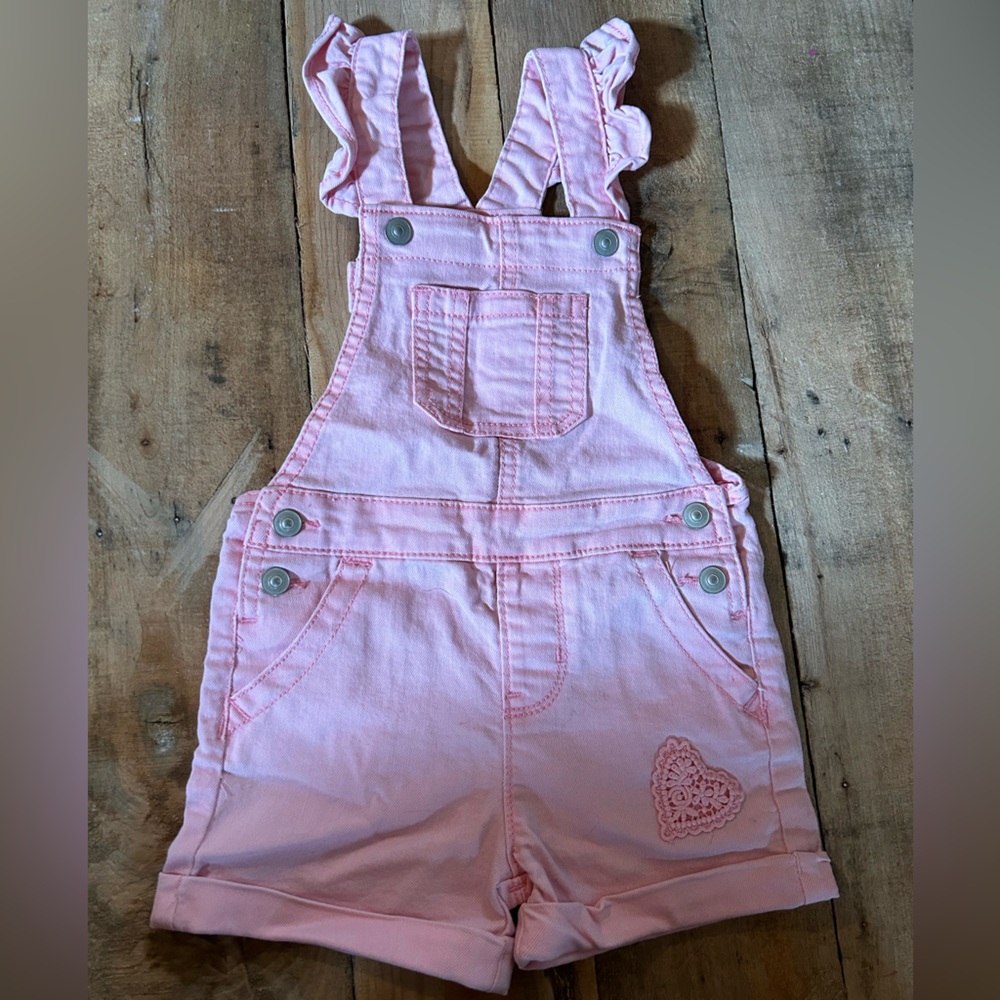 Toddler Girl’s Rollup Solid Denim Overall (Bibs)